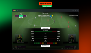 BETER añade un widget de estadísticas durante el partido a las transmisiones en vivo del futbol electrónico