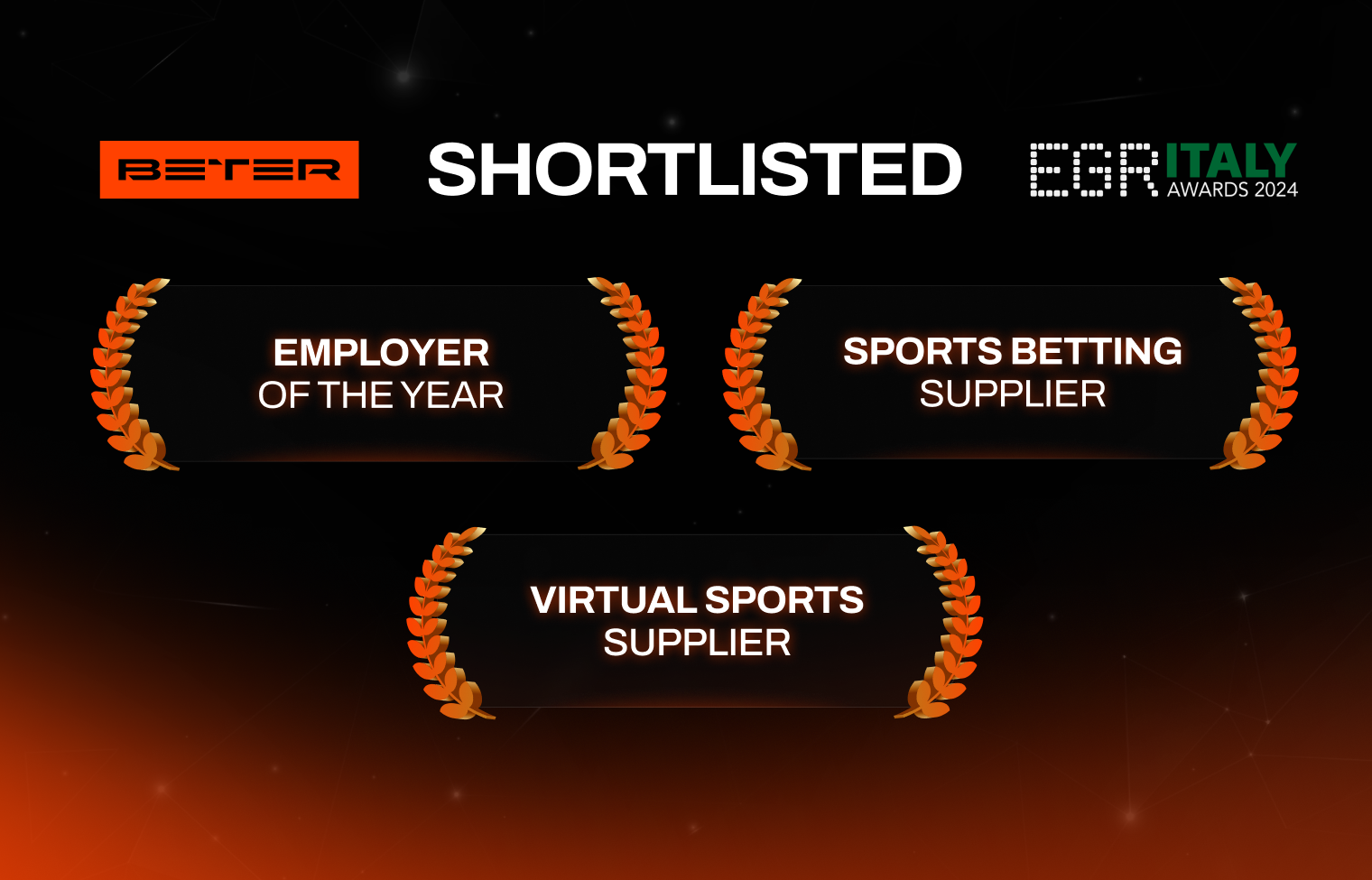 BETER shortlisted in EGR Italy Awards 2024