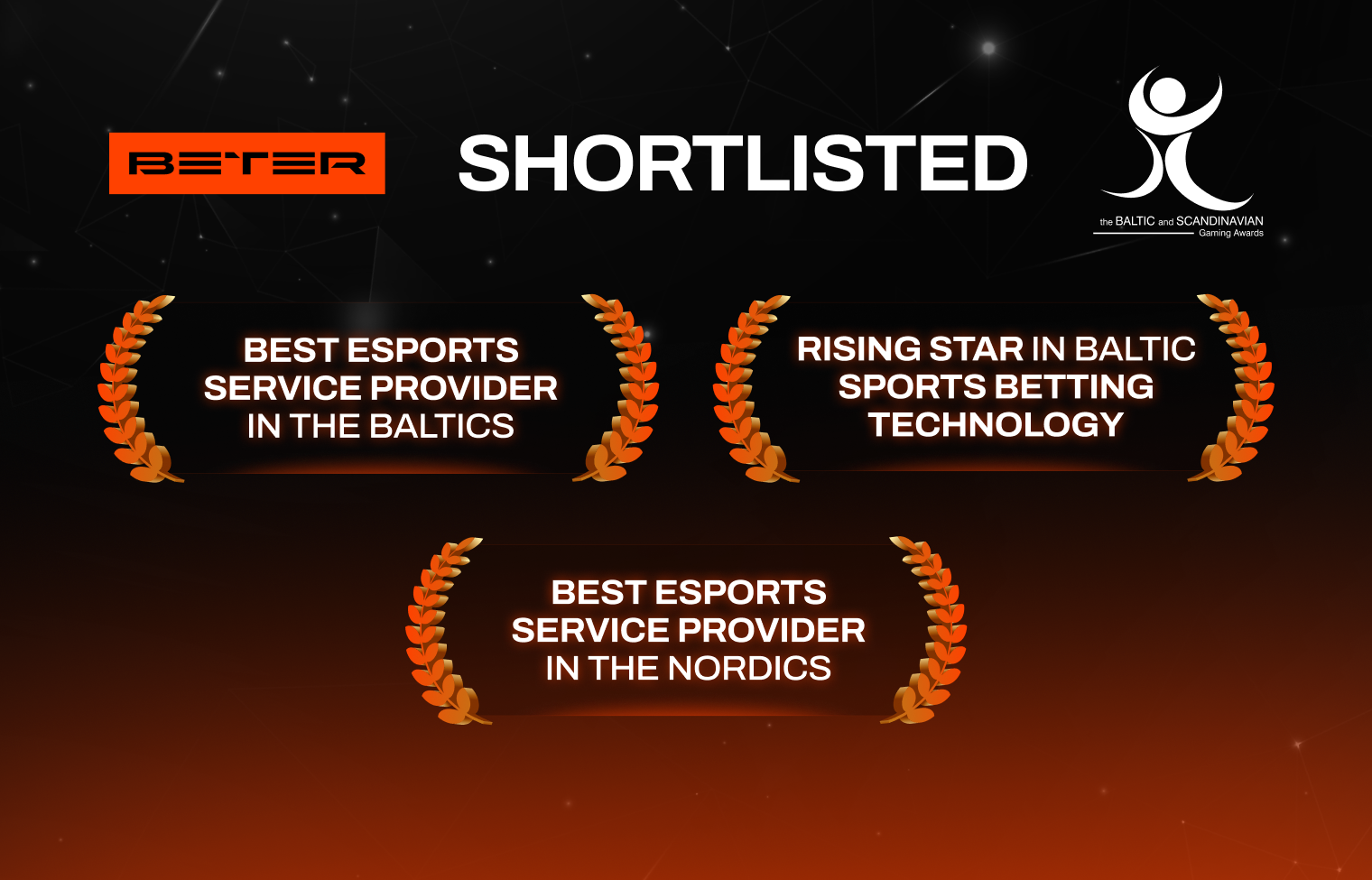 BETER shortlisted at the Baltic and Scandinavian Gaming Awards 2024