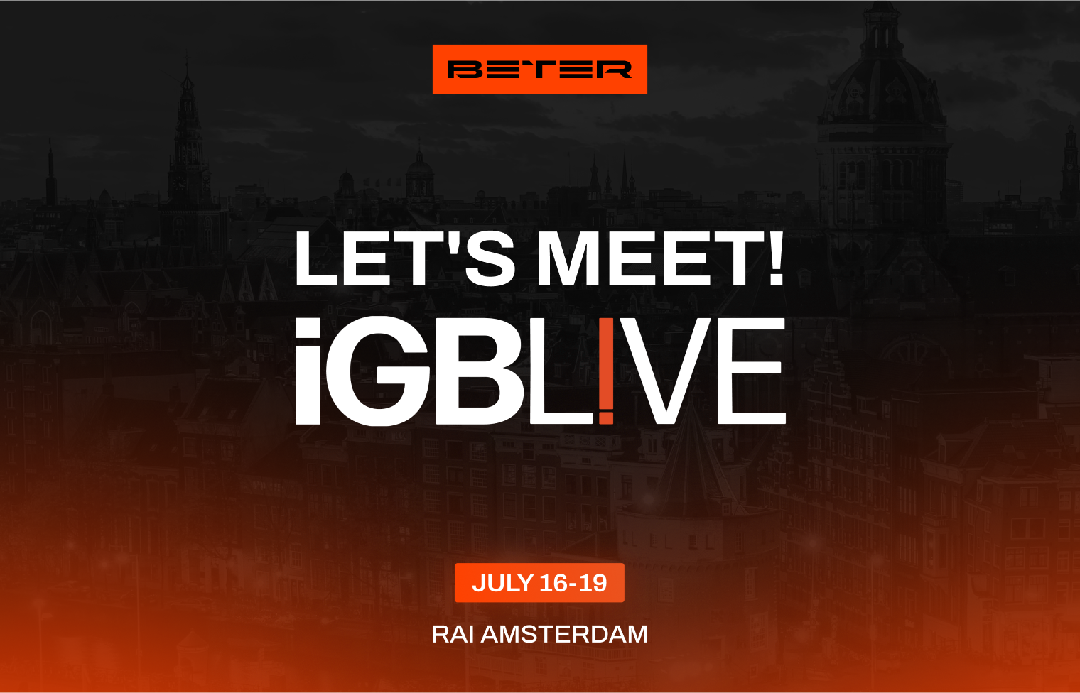 Join BETER at iGB L!VE 2024 in Amsterdam