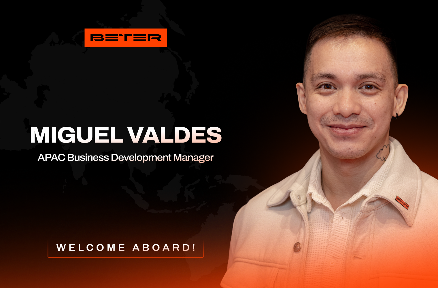 BETER Names Miguel Valdes as Business Development Manager for APAC
