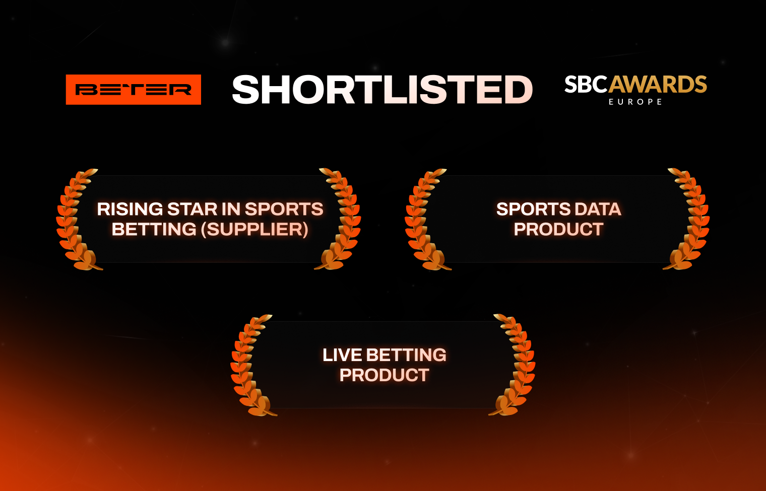 BETER Shortlisted in Three Categories at the SBC Awards Europe 2025