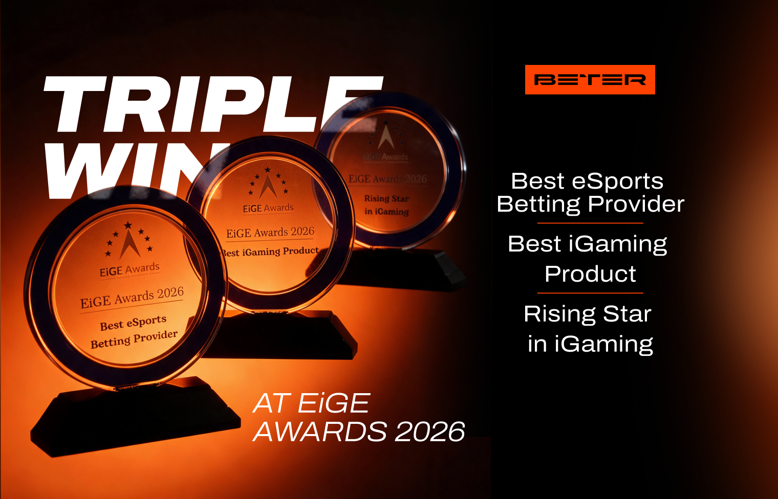 BETER celebrates three wins at the EiGE Awards 2026 during HIPTHER Warsaw Summit